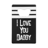 カスタマイズ1枚の写真を愛するパパの白い黒 クレジットカード栓抜き (正面)