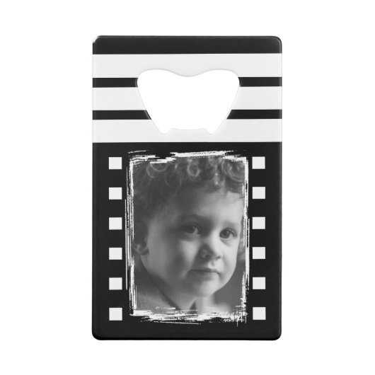 カスタマイズ1枚の写真を愛するパパの白い黒 クレジットカード栓抜き (裏面)