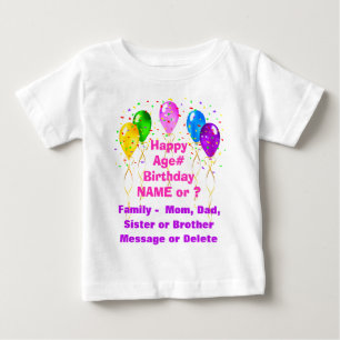 カスタマイズ1歳の誕生日シャツ ベビーTシャツ