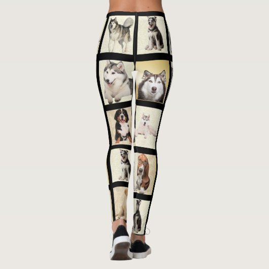 カスタマイズ10写真テンプレートペット犬レギンス レギンス (裏面)