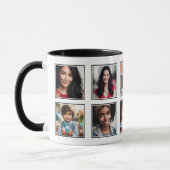 カスタマイズ10枚の写真コラージュ白黒 マグカップ (左)