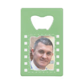 カスタマイズ2枚の写真と緑と白 クレジットカード栓抜き (正面)