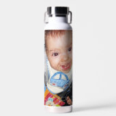 カスタマイズ2枚の写真のコラージュ ウォーターボトル (正面)