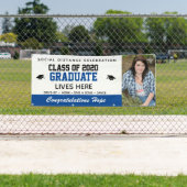 カスタマイズ2021青い卒業バナー 横断幕 (インサイチュ)