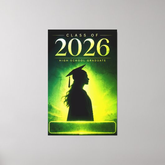 カスタマイズ2026年卒業生ネームアート キャンバスプリント (正面)