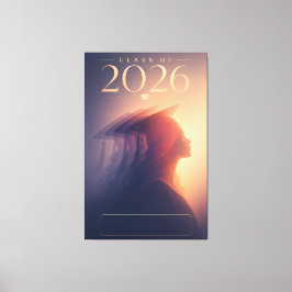 カスタマイズ2026年卒業生ポートレート キャンバスプリント