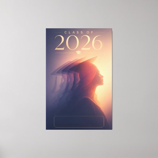 カスタマイズ2026年卒業生ポートレート キャンバスプリント (正面)
