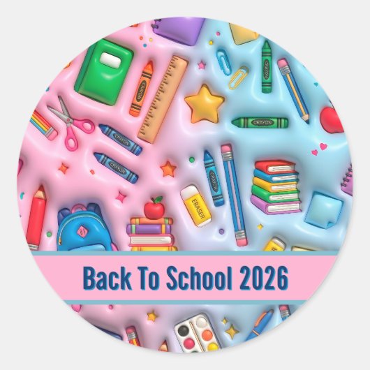 カスタマイズ2026年度新学期グッズ ラウンドシール (正面)