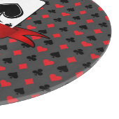 カスタマイズ4エース赤ブラックカードスーツのグレー カッティングボード (角)