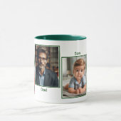 カスタマイズ4枚の写真ファミリーコラージュハンターグリーン マグカップ (中央)