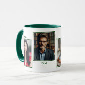 カスタマイズ4枚の写真ファミリーコラージュハンターグリーン マグカップ (正面左)