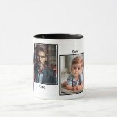 カスタマイズ4枚フォトファミリーコラージブラック マグカップ (中央)