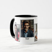 カスタマイズ4枚フォトファミリーコラージブラック マグカップ (正面左)