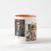 カスタマイズ4枚フォトファミリーシンプルコラージュオレンジ マグカップ (中央)