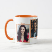 カスタマイズ4枚フォトファミリーシンプルコラージュオレンジ マグカップ (左)