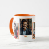 カスタマイズ4枚フォトファミリーシンプルコラージュオレンジ マグカップ (正面左)