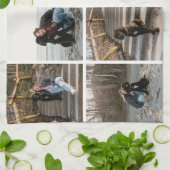 カスタマイズ8フォトコラージキッチンタオル キッチンタオル (折り畳み)