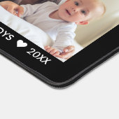 カスタマイズ9フォトコラージュ名字引用文ブラック デスクマット (コーナー)