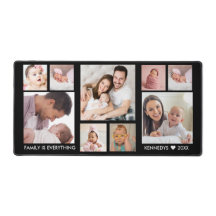 カスタマイズ9フォトコラージュ名字引用文ブラック