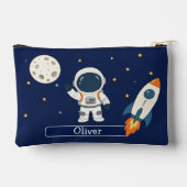 カスタマイズ かわいい 宇宙飛行士 月 宇宙 子供 アクセサリーポーチ (裏面)