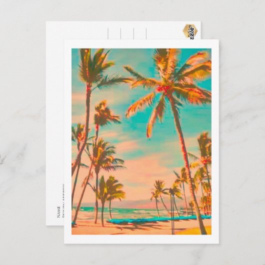 カスタマイズ..アロハワイコロアビーチビッグアイランド ポストカード (正面/裏面)