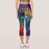 カスタマイズ | イエスの実在平和 | 抽象芸術プリント カプリレギンス (裏面)