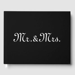 カスタマイズ/イニシャルカップルのモノグラム白黒 ゲストブック