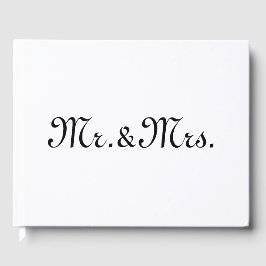 カスタマイズ/イニシャルカップルのモノグラム白黒 ゲストブック