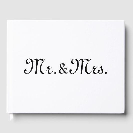 カスタマイズ/イニシャルカップルのモノグラム白黒 ゲストブック (正面)