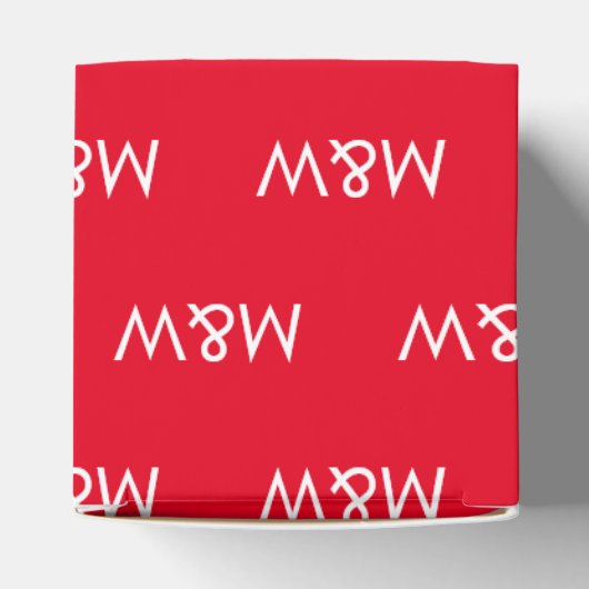 カスタマイズ/イニシャルホワイトモノグラム赤 フェイバーボックス (上部)