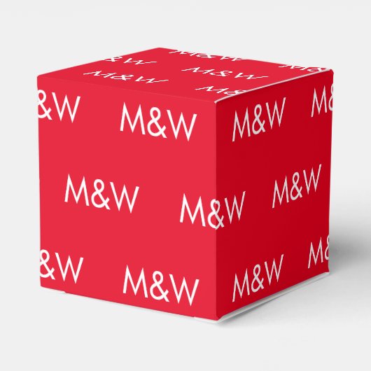 カスタマイズ/イニシャルホワイトモノグラム赤 フェイバーボックス (裏面サイド)