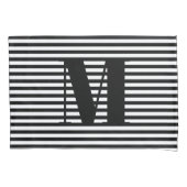 カスタマイズ、イニシャルモノグラムのパーソナライストライプズ 枕カバー (正面左)