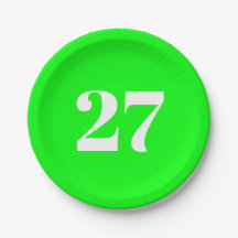 カスタマイズ/イニシャル付きホワイトレター番号ネオン緑