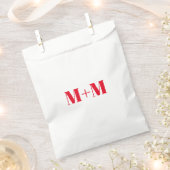 カスタマイズ/イニシャル赤い文字番号白 フェイバーバッグ (クリップ留めされた状態)