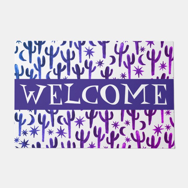 カスタマイズ!ウェルカムナイトデザートサグアーロサボス ドアマット (正面)