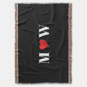 カスタマイズ カップル initials A が B を愛してる 赤いハート スローブランケット (正面縦)