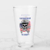 カスタマイズ,キャプテン,スカルとボーンズ,米国国旗,セーラー タンブラーグラス (正面)