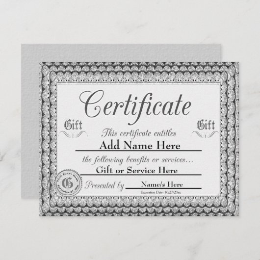 カスタマイズ ギフト券 (正面/裏面)