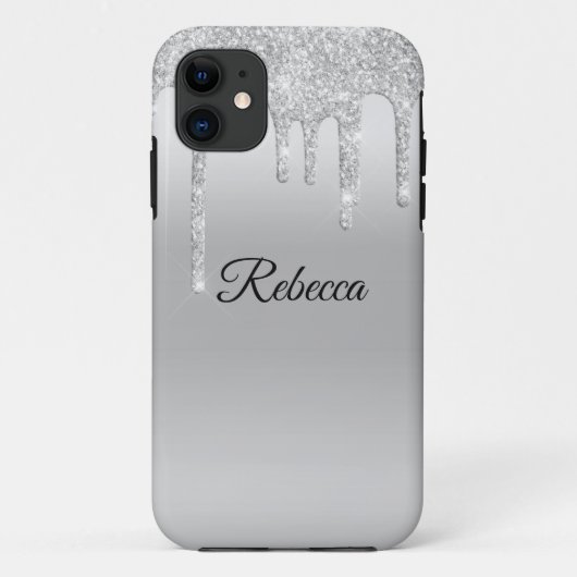 カスタマイズ ギラギラ シルバー Case-Mate iPhoneケース (裏面)