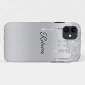 カスタマイズ ギラギラ シルバー Case-Mate iPhoneケース (裏面(横))