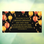 カスタマイズ グランドオープンのゴールド風船 リボン ショップ ウィンドウサイン (シート3)