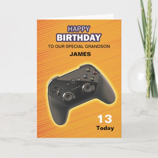 カスタマイズ ゲームコントローラーの誕生日カード カード (正面)