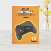 カスタマイズ ゲームコントローラーの誕生日カード カード (黄色い花)