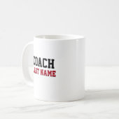 カスタマイズ コーチの苗字 コーヒーマグカップ (正面左)