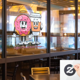 カスタマイズ コーヒー ドーナツ ベストフレンド プロモーション ウィンドウサイン