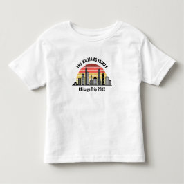 カスタマイズ シカゴ 日没 ファミリー旅行 トドラーTシャツ
