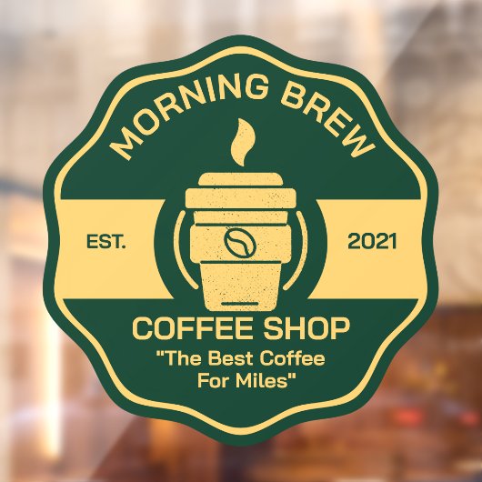 カスタマイズ ジェネリック コーヒー ショップ ビジネス フロント ウィンドウサイン (シート2)