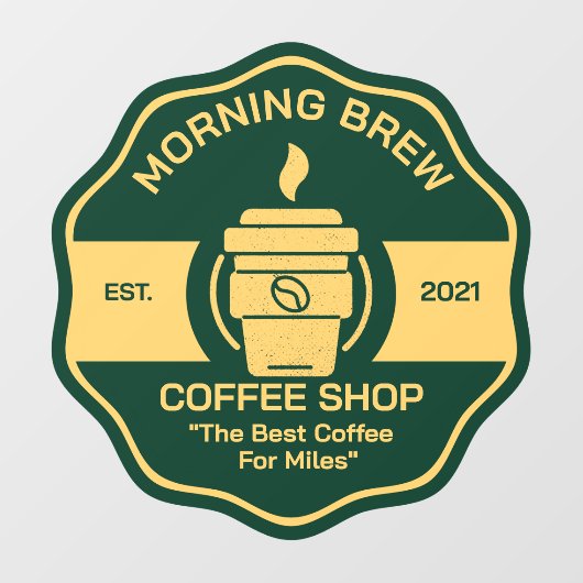 カスタマイズ ジェネリック コーヒー ショップ ビジネス フロント ウィンドウサイン (シート)