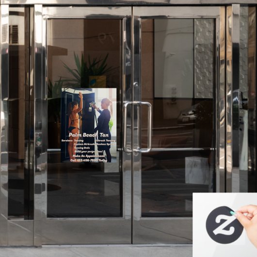 カスタマイズ スプレー タンニング ブース ビジネス 4  ウィンドウサイン (オフィスドア)
