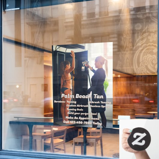 カスタマイズ スプレー タンニング ブース ビジネス 4 ウィンドウサイン (カフェ窓)
